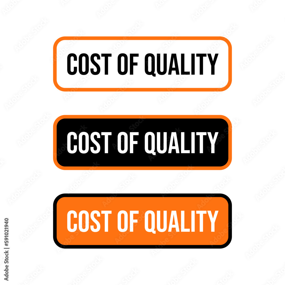 Cost of quality planning finance management button icon label design vector Cost of quality planning finance management button icon label design vector