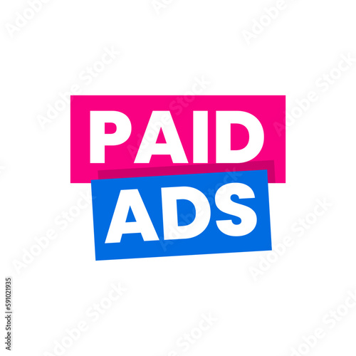 Paid ads business advertising label icon sign design vector
