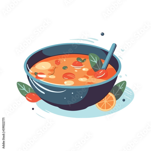 Fresh fruit soup and delicious Indonesian food