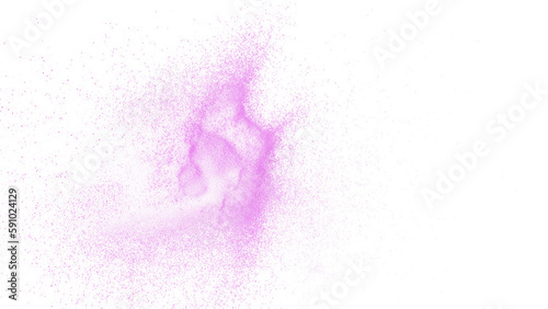 Obraz na płótnie purple particles flying, colored powder isolated on transparent background w salonie