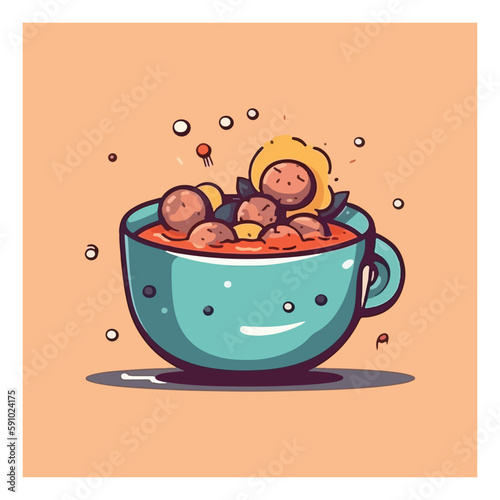 meatball bakso chef mascot logo template vector illustration