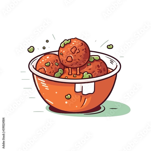 meatball bakso chef mascot logo template vector illustration
