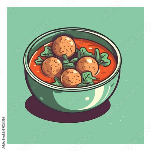 meatball bakso chef mascot logo template vector illustration