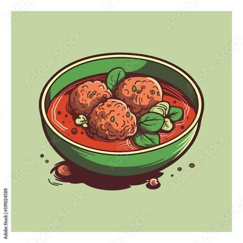 meatball bakso chef mascot logo template vector illustration