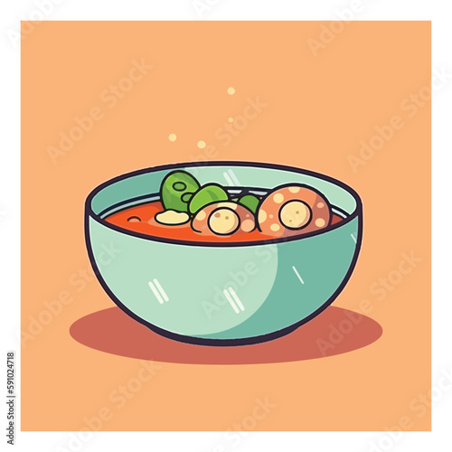 meatball bakso chef mascot logo template vector illustration