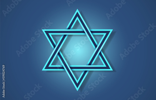 Star David sign icon, Jewish Israeli religious symbol. Vector