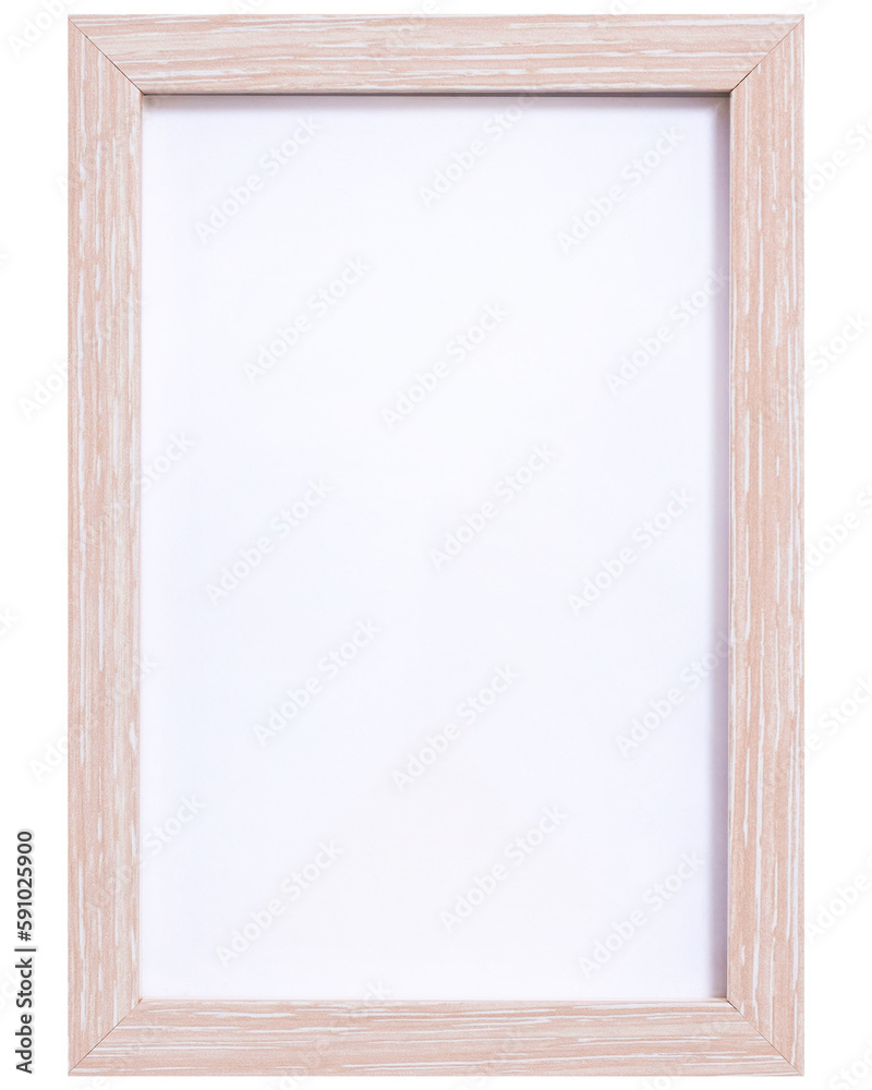 wooden frame with empty space - vertical frame mockup png isolate 