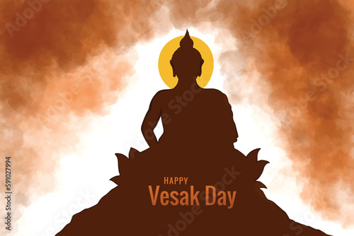 Happy vesak day buddha purnima wishes celebration card background