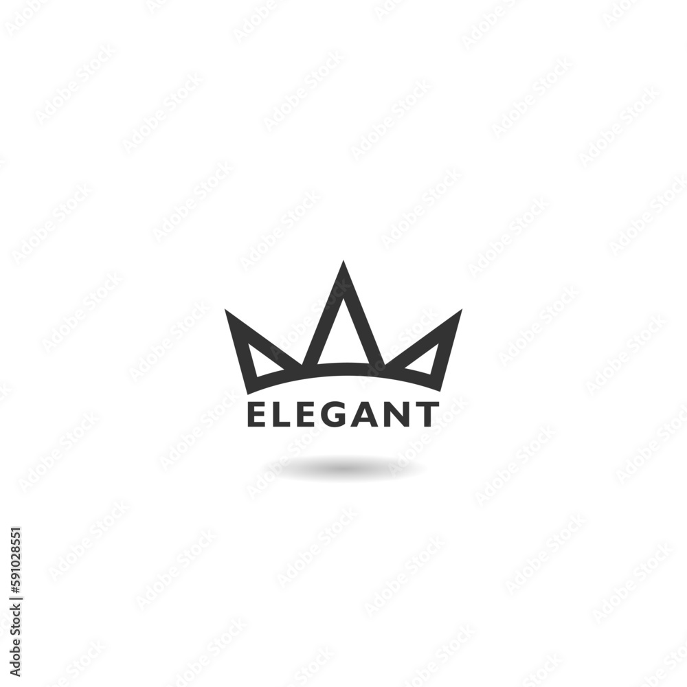 Crown elegant logo icon with shadow Crown elegant logo icon with shadow