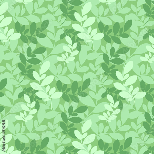 Seamless pattern of green leaves  vector illustration. Design for wallpaper  fashion  textile  fabric  wrapping  and all prints on green