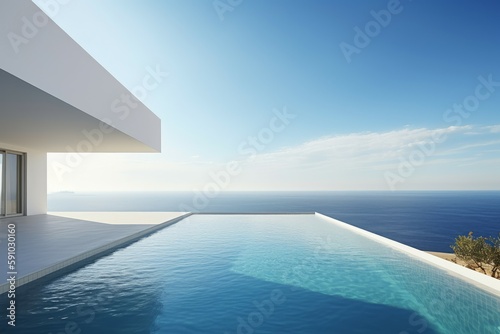 Luxury villa with pool. Generate Ai © nsit0108