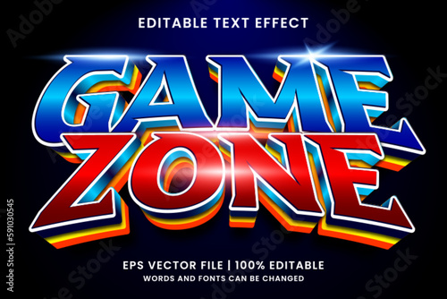 Game zone esport 3d editable text effect