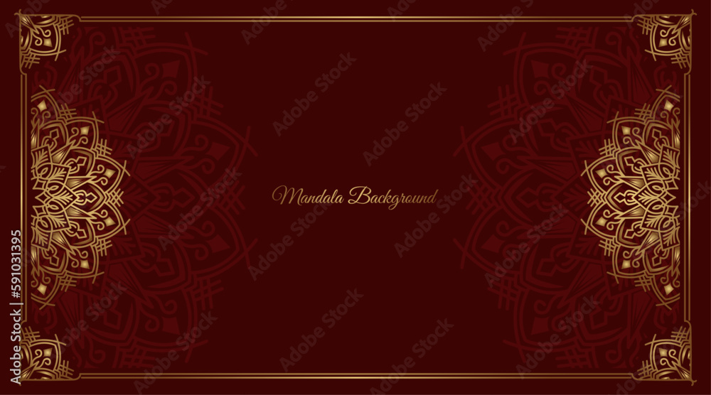 red luxury background, with gold mandala ornament red luxury background, with gold mandala ornament