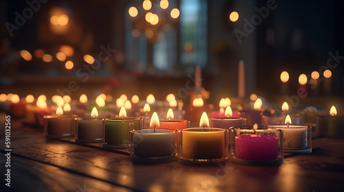Burning candles. Generative Ai