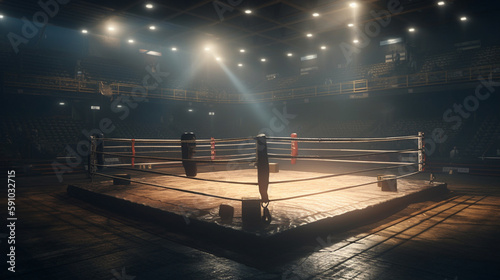 Boxing ring. Generative Ai