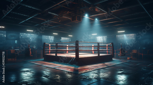Boxing ring. Generative Ai