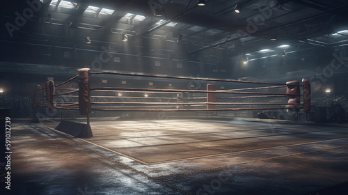 Boxing ring. Generative Ai