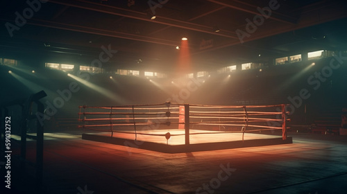 Boxing ring. Generative Ai