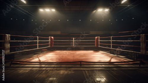 Boxing ring. Generative Ai photo