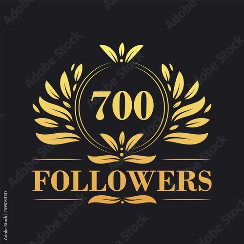 700 Followers celebration design. Luxurious 700 Followers logo for social media followers