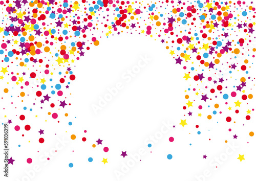 Rainbow Dot Background White Vector. Circle Celebration Illustration. Bright Decor. Multicolored Confetti Gift. Element Summer Template.