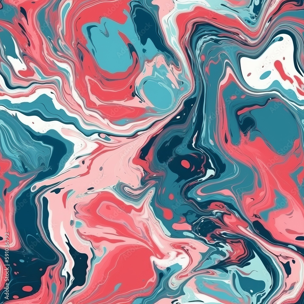 Seamless pattern of abstract marble painting with liquid texture. AI generation.