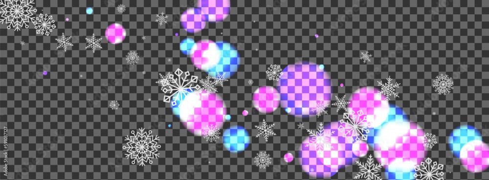 Silver Flake Background Transparent Vector. Blur Sky Illustration. Pink Glitz. Bright Snowfall December. Elegant Frame.