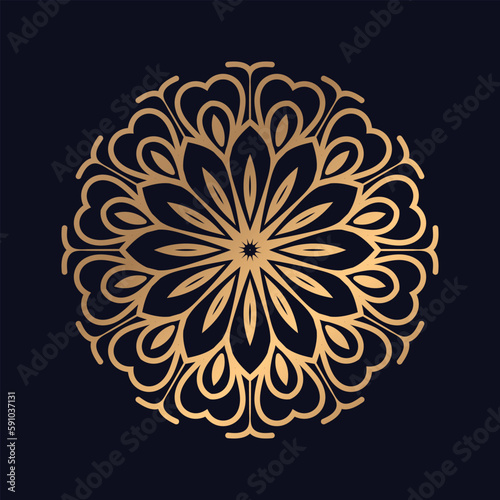 Golden floral Circulated luxury Round gradient mandala isolated background design © tanvir enayet