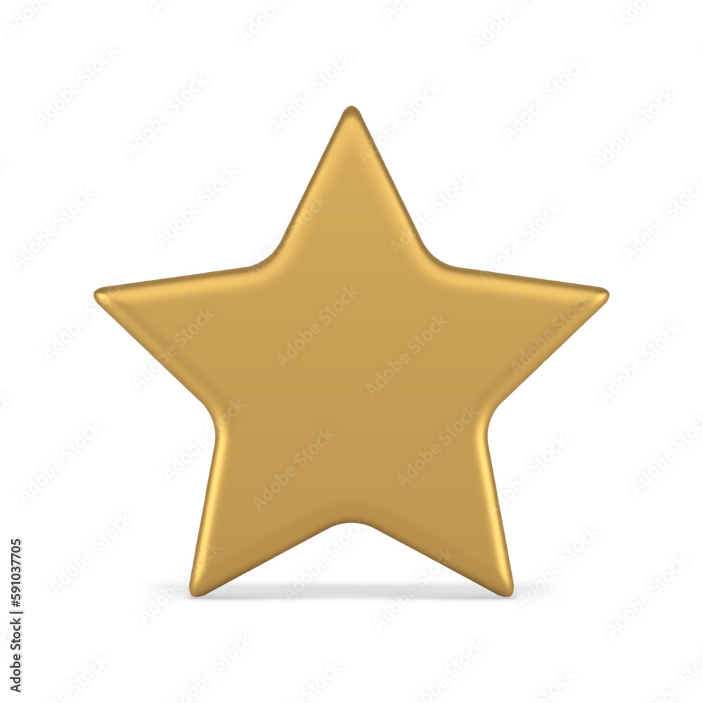 Fototapeta premium Golden star metallic premium badge best reward feedback rate winner first place 3d icon vector