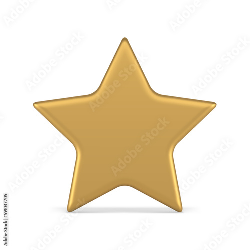 Golden star metallic premium badge best reward feedback rate winner first place 3d icon vector