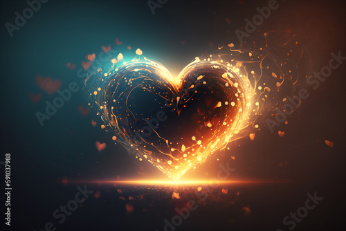 Obraz na płótnie a heart made of hearts on a dark background, a picture, romanticism,heart, love, valentine,love theme , Art generated by Generative AI w salonie