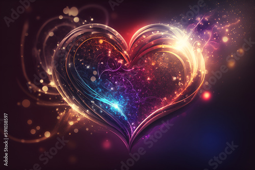 a heart made of hearts on a dark background, a picture, romanticism,heart, love, valentine,love theme , Art generated by Generative AI
