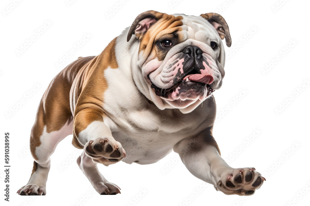 english bulldog isolated on white background