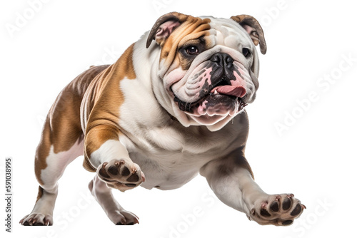 english bulldog isolated on white background