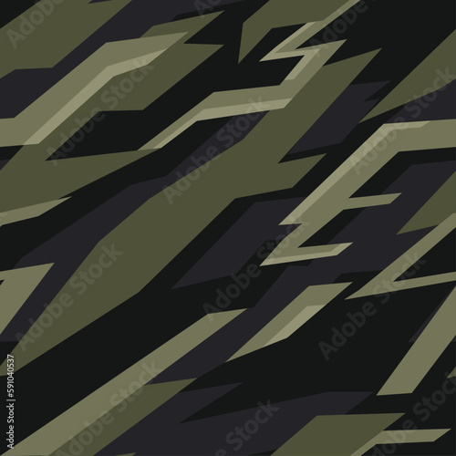 Seamless geometric camouflage pattern. Abstract racing background. Print on vinyl and decal. Vector illustration