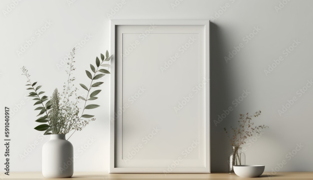 White Wall Decor: Empty Frame for Modern Home Interiors White Wall Decor: Empty Frame for Modern Home Interiors