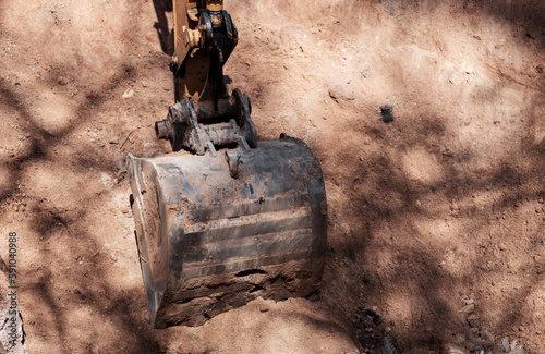 excavator bucket in work