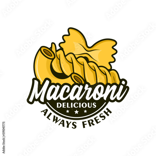 Macaroni delicious always fresh design logo