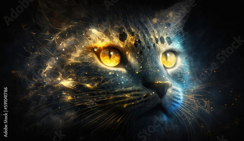 Beautiful Cat Abstract Background. Abstract Light Background. Abstract 3D Background. Gradient design element for Wall art, backgrounds, banners, wallpapers, posters and covers.