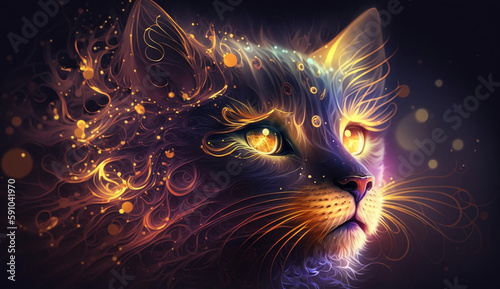Beautiful Cat Abstract Background. Abstract Light Background. Abstract 3D Background. Gradient design element for Wall art, backgrounds, banners, wallpapers, posters and covers.