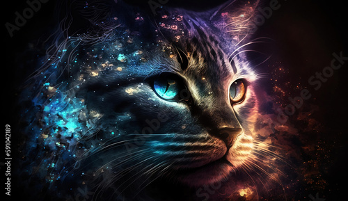 Beautiful Cat Abstract Background. Abstract Light Background. Abstract 3D Background. Gradient design element for Wall art, backgrounds, banners, wallpapers, posters and covers.