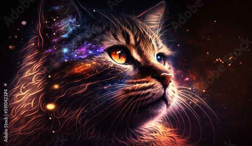 Beautiful Cat Abstract Background. Abstract Light Background. Abstract 3D Background. Gradient design element for Wall art, backgrounds, banners, wallpapers, posters and covers.