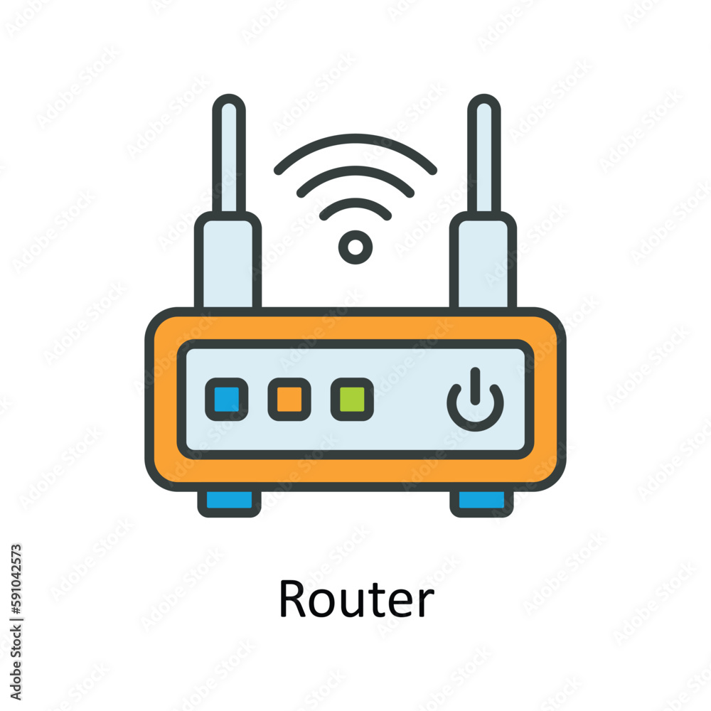 Router Vector Fill outline Icons. Simple stock illustration stock Router Vector Fill outline Icons. Simple stock illustration stock