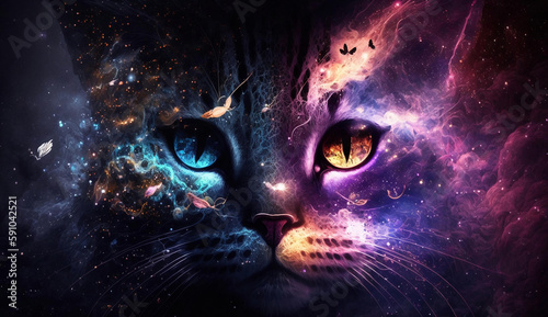 Beautiful Cat Abstract Background. Abstract Light Background. Abstract 3D Background. Gradient design element for Wall art, backgrounds, banners, wallpapers, posters and covers.