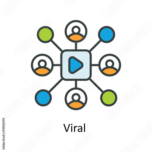 Viral  Vector Fill outline Icons. Simple stock illustration stock