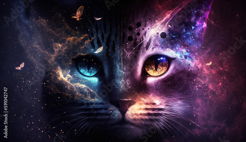 Beautiful Cat Abstract Background. Abstract Light Background. Abstract 3D Background. Gradient design element for Wall art, backgrounds, banners, wallpapers, posters and covers.