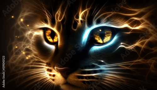 Beautiful Cat Abstract Background. Abstract Light Background. Abstract 3D Background. Gradient design element for Wall art, backgrounds, banners, wallpapers, posters and covers.