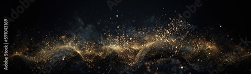 gold glitter any shiny space galaxy outer space background, gold glitter galaxy. Generative AI