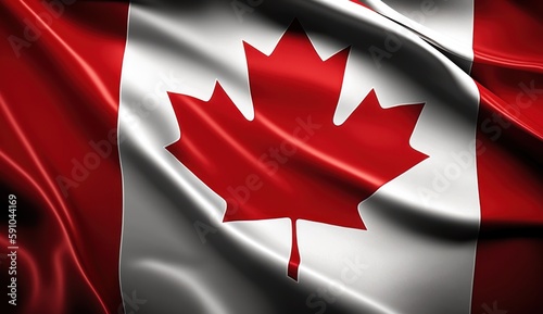 Pixar Style: A Close-Up of the Canadian Flag with a Grungy Effect