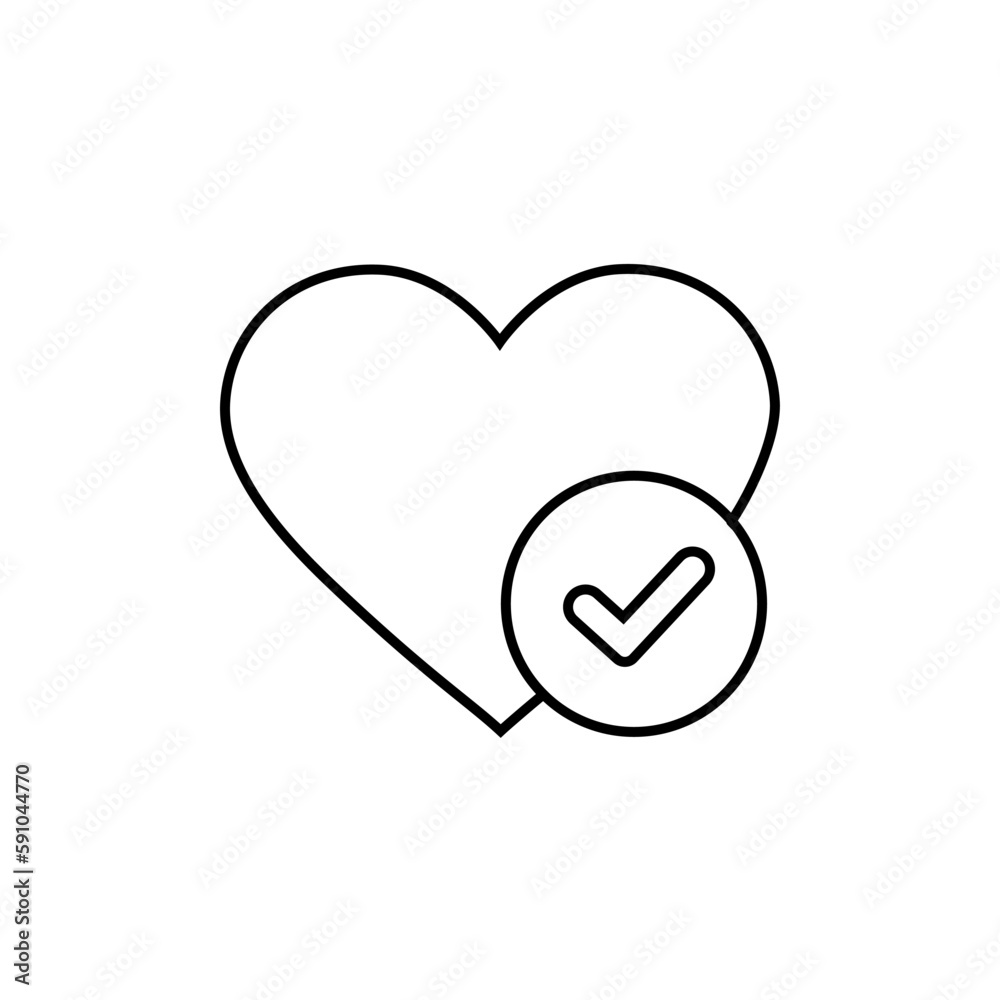 New Heart tick vector icon, flat design healthy heart with checkmark symbol illustration, Medicines for heart logo. New Heart tick vector icon, flat design healthy heart with checkmark symbol illustration, Medicines for heart logo.